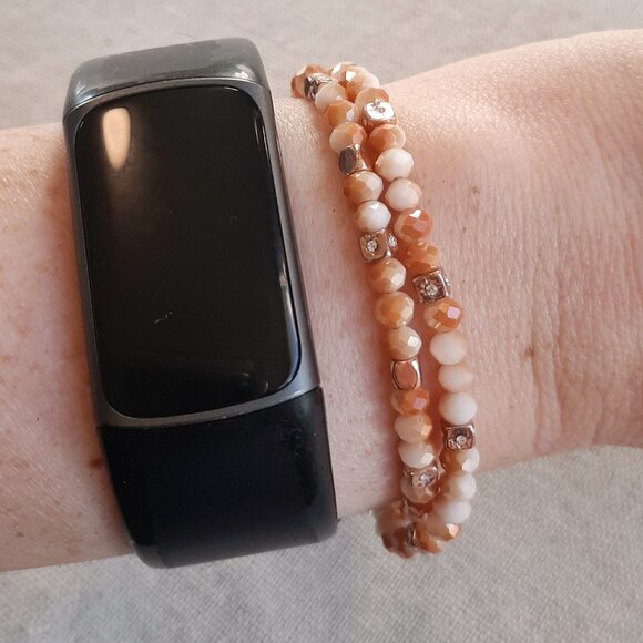 Fossil Delicate Peach & Cream Bead Bracelet - Picture 7 of 9